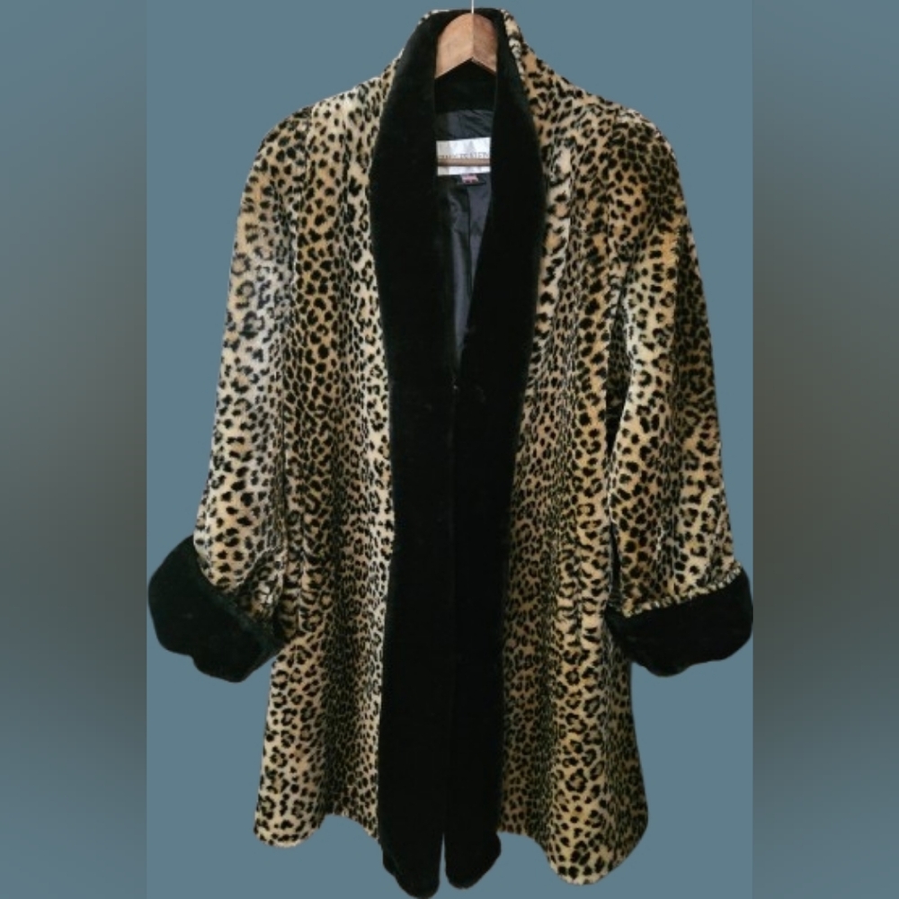 Vintage Charles Klien Faux Fur Cheetah Coat